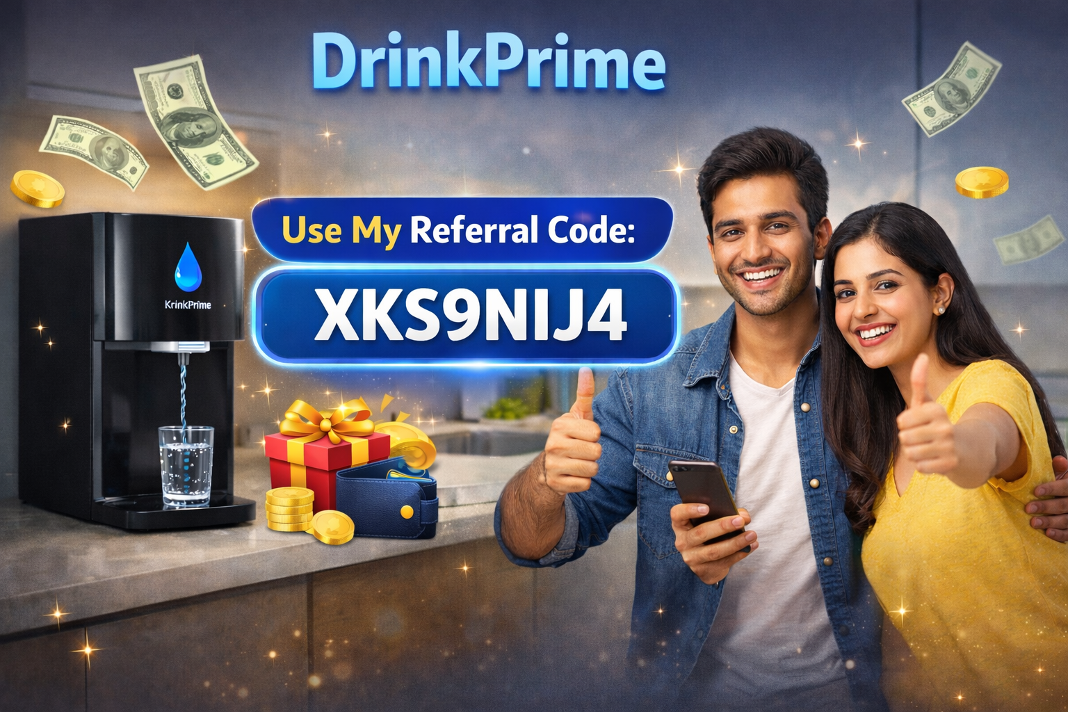 DrinkPrime Referral Code: XKS9NIJ4 | Get 07 day free trial + ₹200! 👇